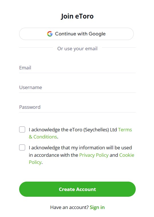 Как зарегистрироваться на eToro