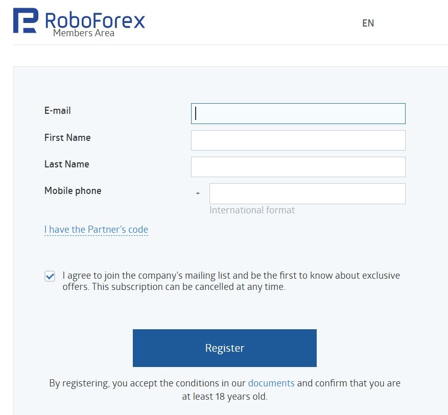 Как Зарегистрировать Учетную Запись на RoboForex